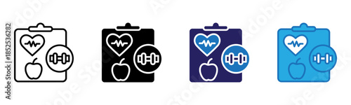Wellness Program Icon Multi Style Vector Illustration