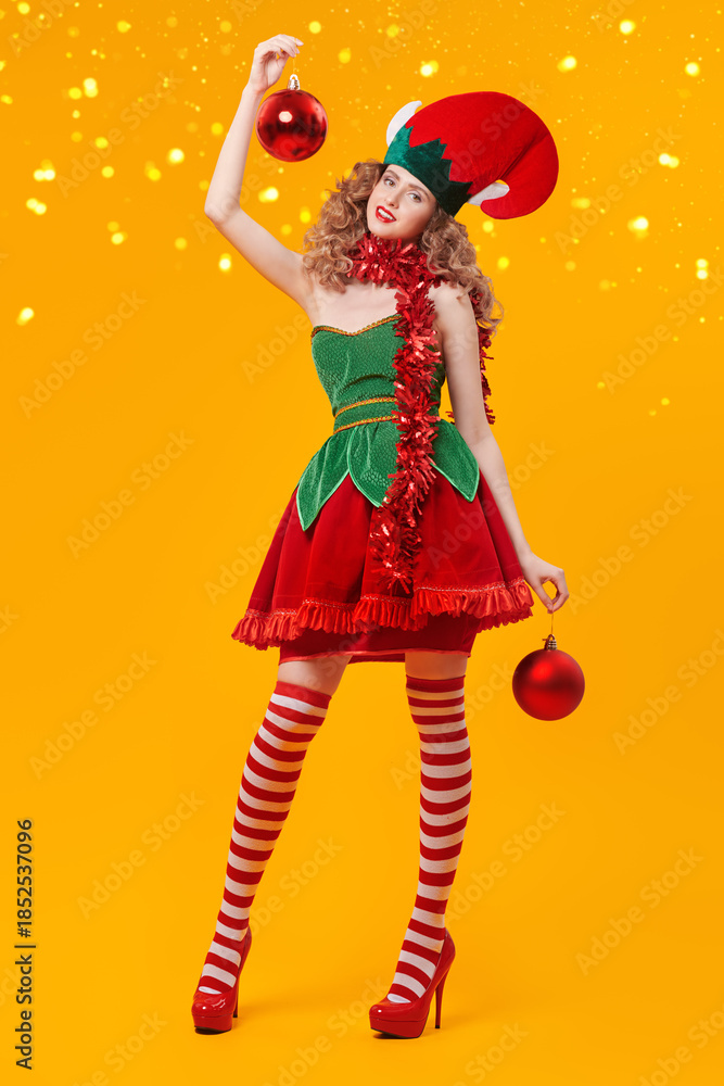 Obraz premium Christmas Elf Girl
