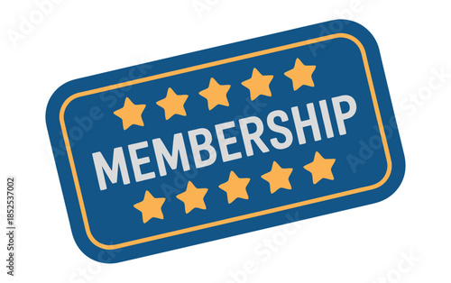 A blue membership badge with five stars signifies a prestigious status and exclusive access.
