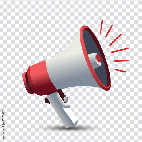 3D Speaker Icon Vector Illustration Isolated on White Background