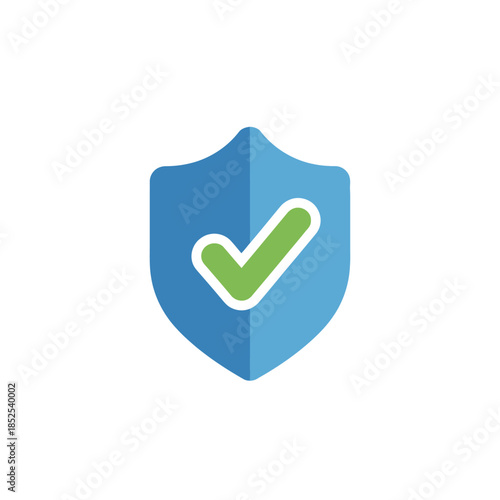 Digital security shield with a green checkmark representing robust protection, online safety, data privacy, and successful validation for secure systems and confirmed actions