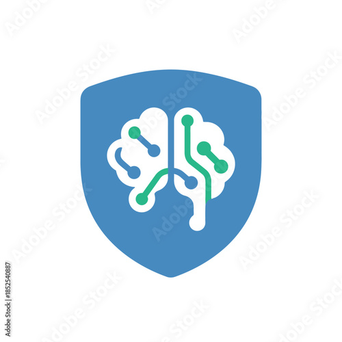 AI Security Shield Icon Representing Artificial Intelligence and Cybersecurity Protection
