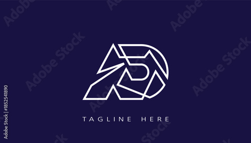 connected lining alphabet letter ad logo design