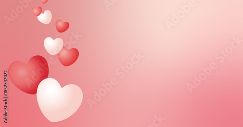 ハートをあしらった背景素材。/ Heart-patterned background material.