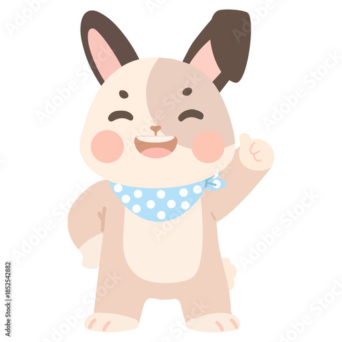 Rabbit Standing Laughing and Giving Thumbs Up