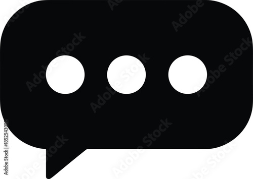 Modern solid symbol showing a text cloud to denote specialized virtual dialogue, online feedback systems, user engagement notifications, and collaborative team discussion findings.