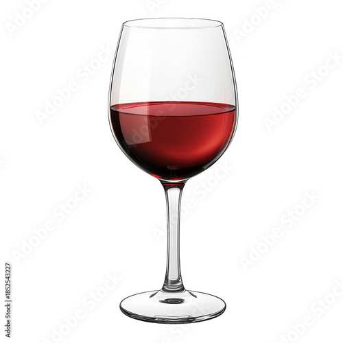 A beautifully crafted wine glass filled with rich red wine. elegantly placed on a clean surface. with soft natural light illuminating the scene. creating a warm and inviting atmosphere perfect for gat