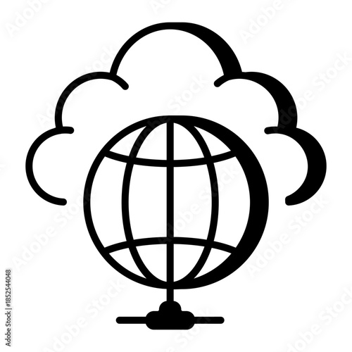 A line style icon showing cloud browser