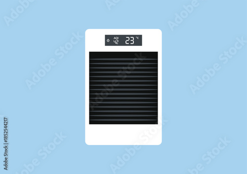 Smart air purifier for innovative smart appliance, automation technology in a connected home environment, vector flat Illustration