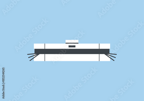 Smart cleaner robot for innovative smart appliance, automation technology in a connected home environment, vector flat Illustration