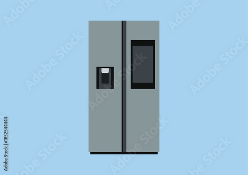 Smart refrigerator for innovative smart appliance, automation technology in a connected home environment, vector flat Illustration