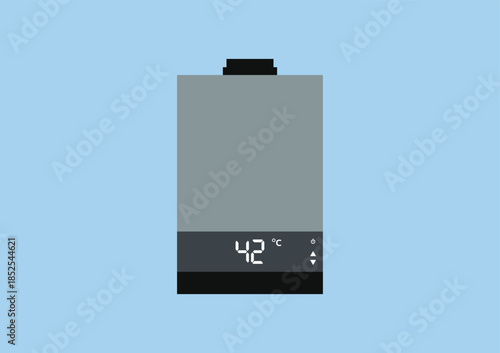 Smart water heater for innovative smart appliance, automation technology in a connected home environment, vector flat Illustration