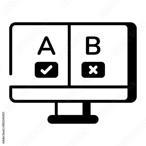 A linear style icon representing ab testing