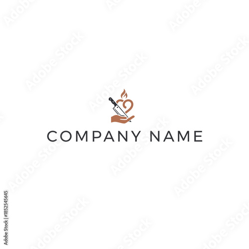 elegant culinary logo featuring  utensils for restaurant branding.