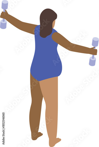 Woman performing lateral raises with dumbbells, engaging in strength training exercises for improved fitness and muscle tone