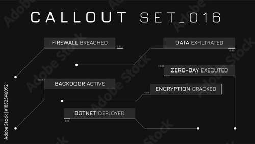 Callout Hud Set Presenting Crystal Frame Highlights For VR