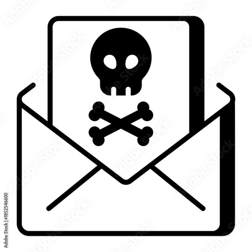 A line style icon showing spam mail