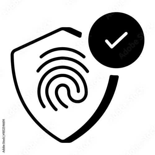 A linear style icon representing biometric