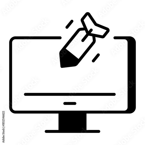 An outline style icon depicting dos attack