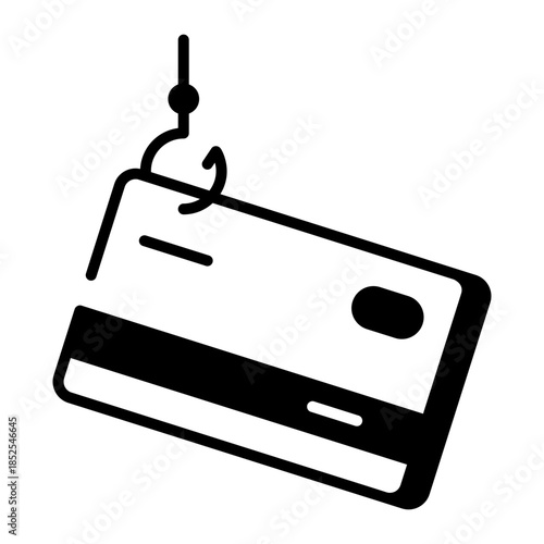 A line style icon showing card phishing