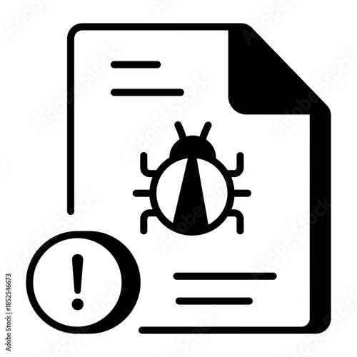 A linear style icon representing malicious file