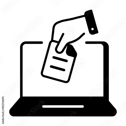 An outline style icon depicting stealing data