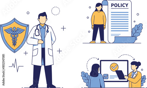 Doctor and Patient Discussing Health Insurance Policy.