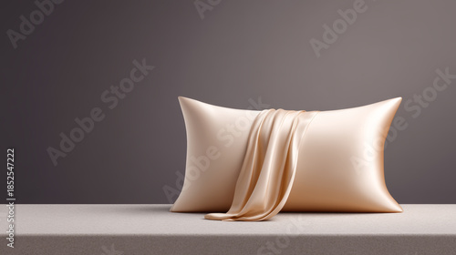 Soft silk pillow looks invitingly comfortable for rest and relaxation