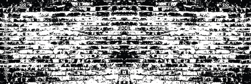 Black and White Distressed Brick Wall Texture - Gritty Urban Grunge Background