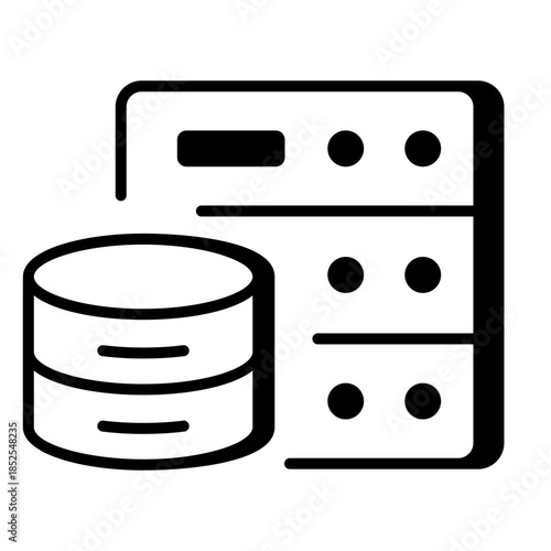 A line style icon showing data server