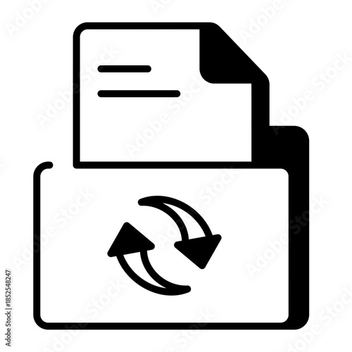 A line style icon showing data backup