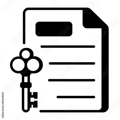 A line style icon showing data key