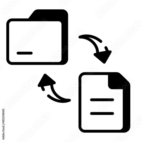 An outline style icon depicting data synchronize