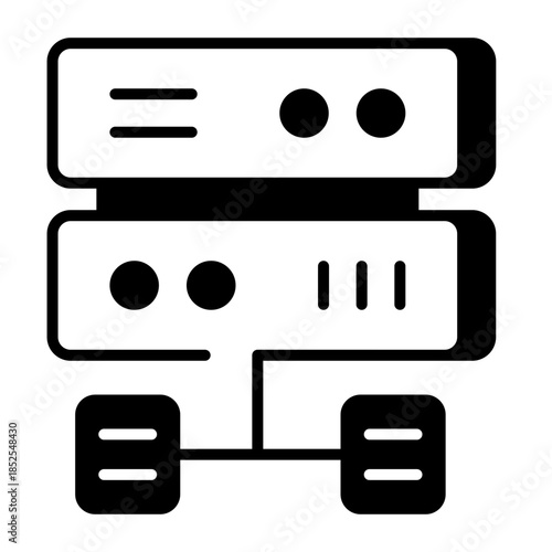 A linear style icon representing data split