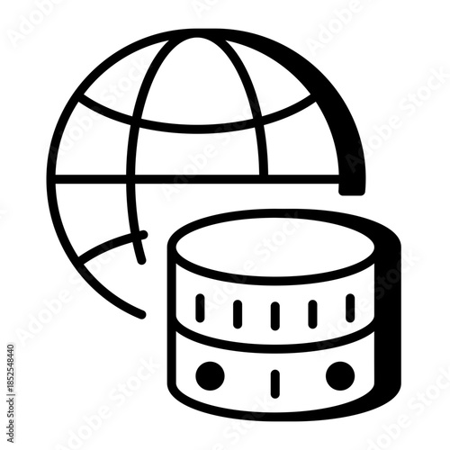 An outline style icon depicting database connection