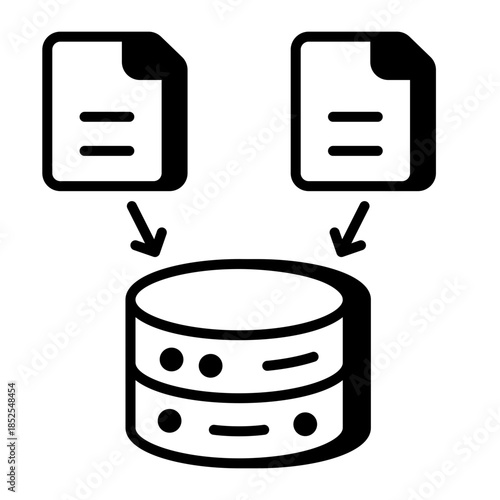 An outline style icon depicting data collection