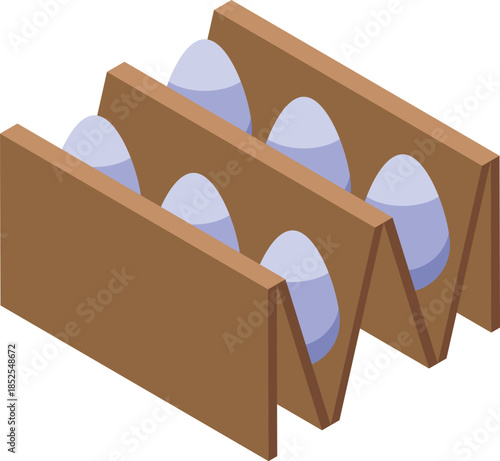 Six light blue eggs are safely nestled in a brown cardboard egg carton, ready for transport or storage