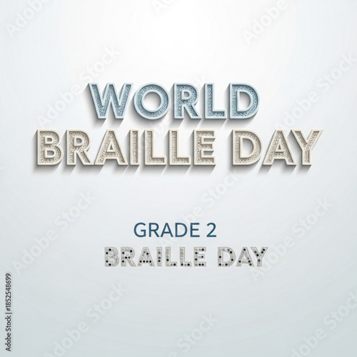 World Braille Day Grade 2 text raised dots typography for accessibility awareness celebrating Louis Brailles birthday