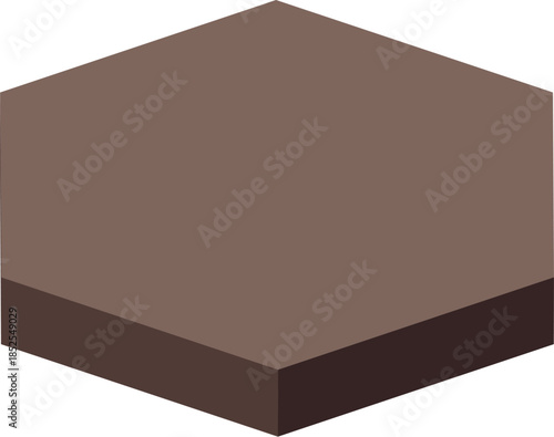 3d rendering of a brown hexagonal platform, creating a simple yet captivating visual