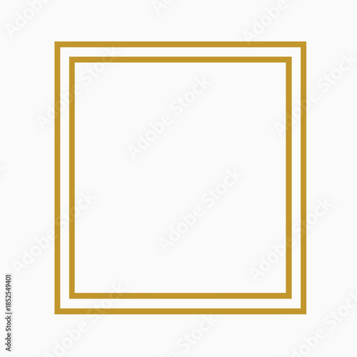 Print   Gold Double Frame – Elegant double-layered gold frame design with refined details and a luxurious aesthetic. High-quality vector with smooth, crisp lines and sharp edges 