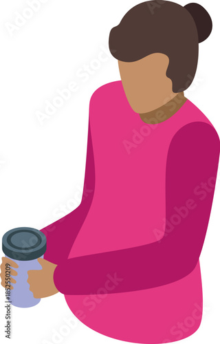 Woman enjoying a warm beverage from her reusable coffee cup, embracing a sustainable lifestyle and eco conscious choices