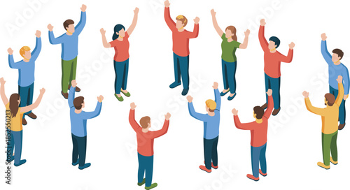 Isometric port logistics illustration with cargo ships and container cranes, maritime shipping transportation and global supply chain concept