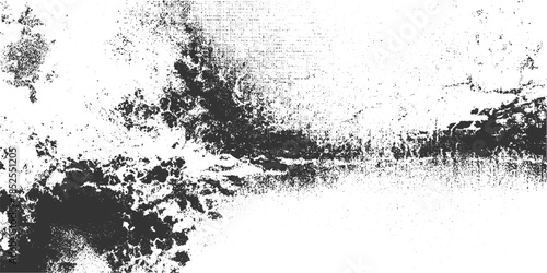 Black and white textured abstract background with grainy and speckled patterns