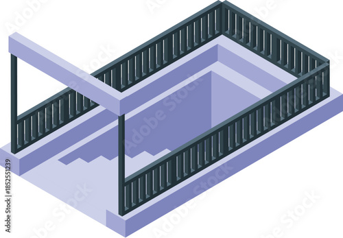Subway entrance with stairs going underground, featuring railings and a covered area