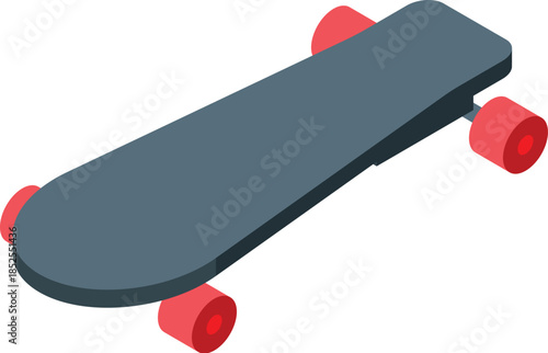 Electric skateboard hoverboard futuristic urban transportation icon in isometric view