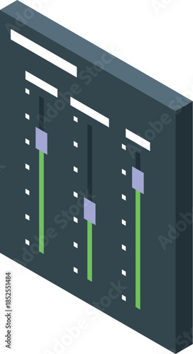 Digital audio workstation displaying mixing console with faders and sliders, adjusting sound levels for perfect audio production