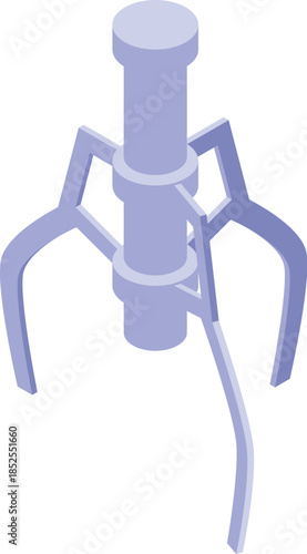 Metal robotic claw gripping, commonly found in arcade games, presented in a detailed isometric view