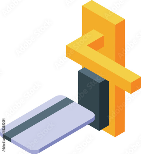 Contactless credit card unlocking a hotel door lock, offering convenient and secure access