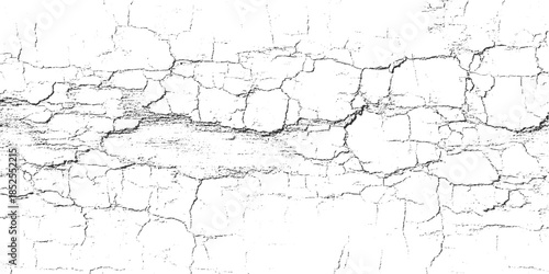 White surface with black cracked texture pattern abstract background broken chalk