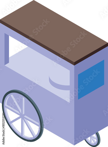 Street food cart offering delicious treats on wheels is ready to serve customers